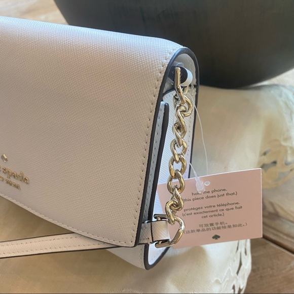 🎄🎁Kate spade Staci Small Flap Crossbody White Dove - Picture 9 of 14